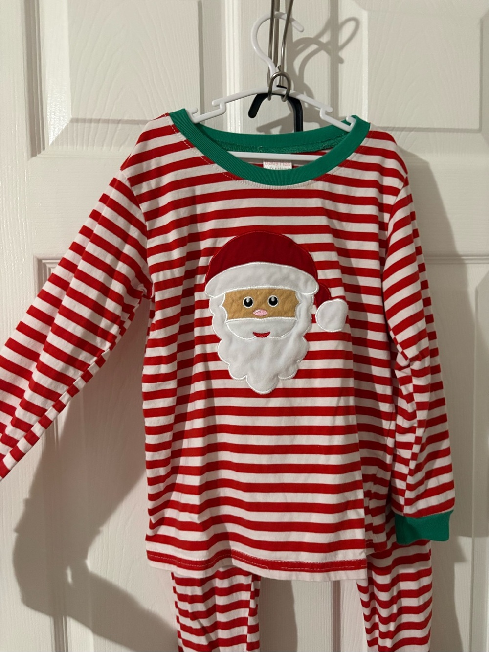Kids Red & White Striped Santa Pajama Set 100% cotton